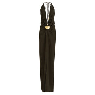 Rowan Satin Halterneck Maxi Dress