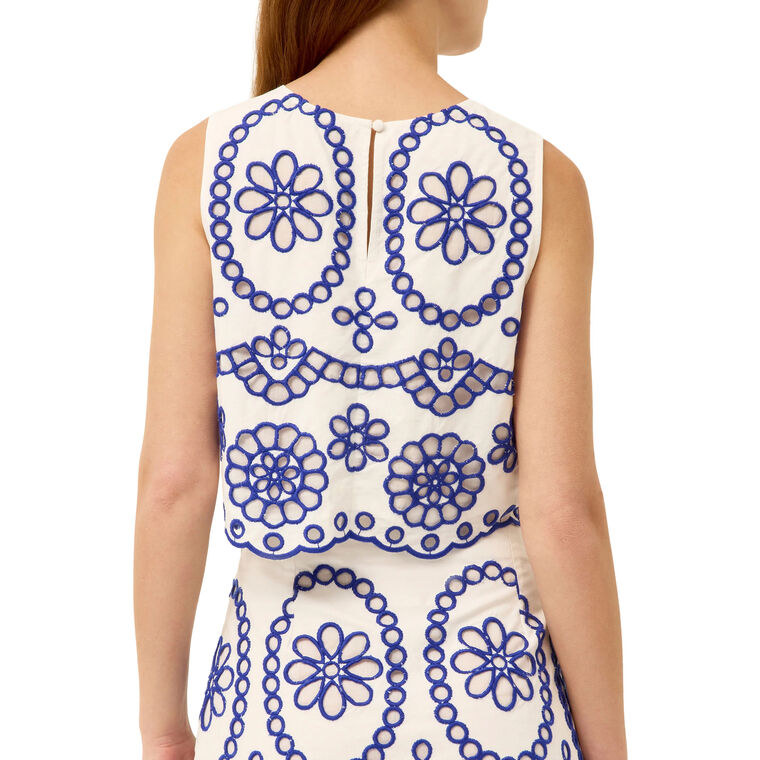 Davis Sleeveless Eyelet Crop Top image number null
