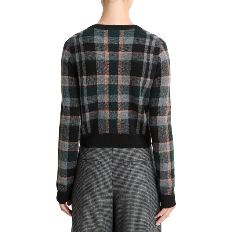 Cashmere Plaid Cardigan image number null