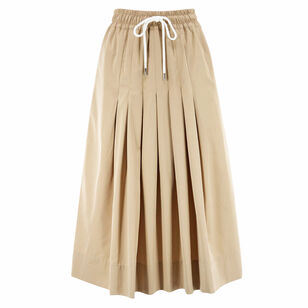 Gates Full Pleated Poplin Midi Skirt