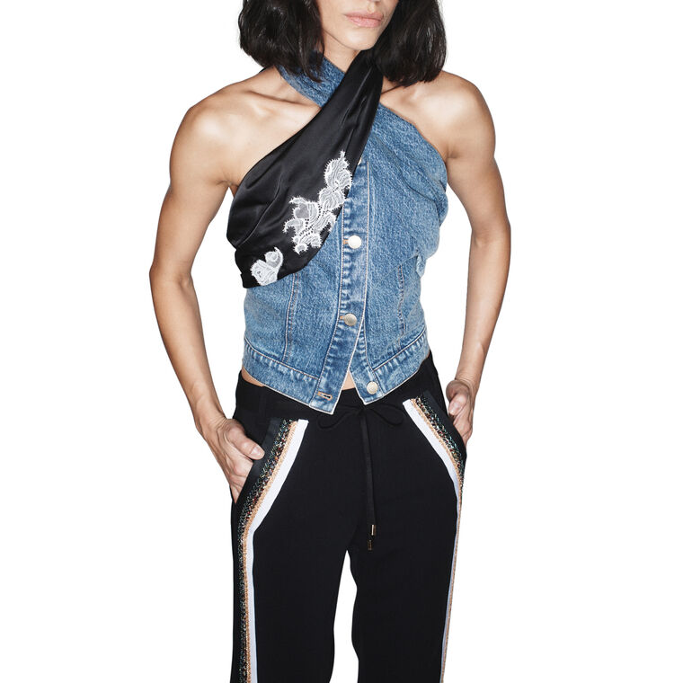 Joel Denim Halter Top image number null