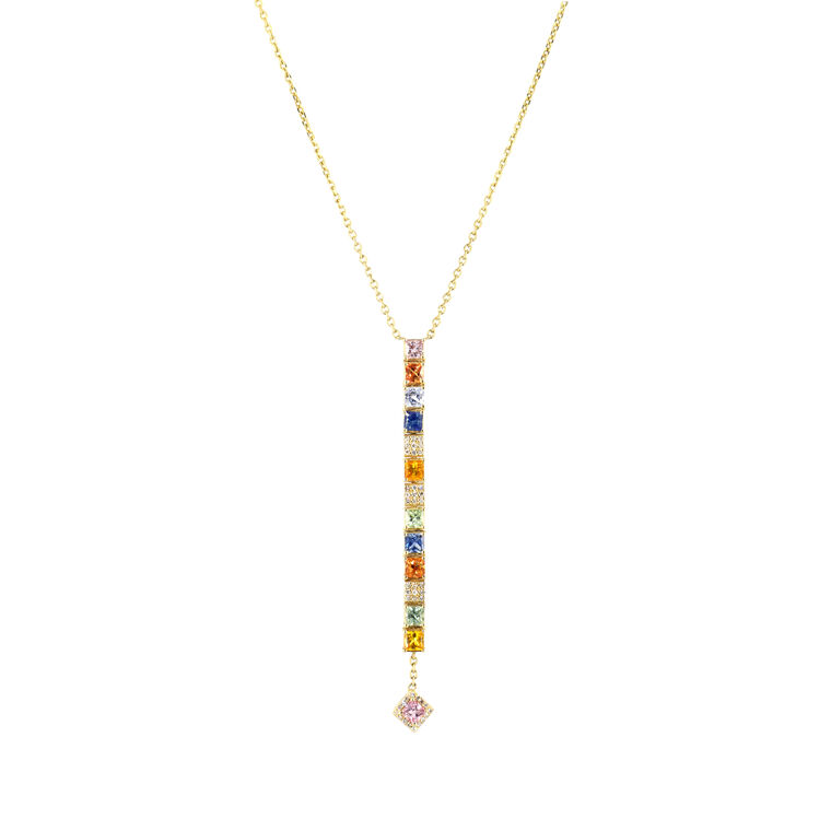Colorful Sapphire Necklace image number null