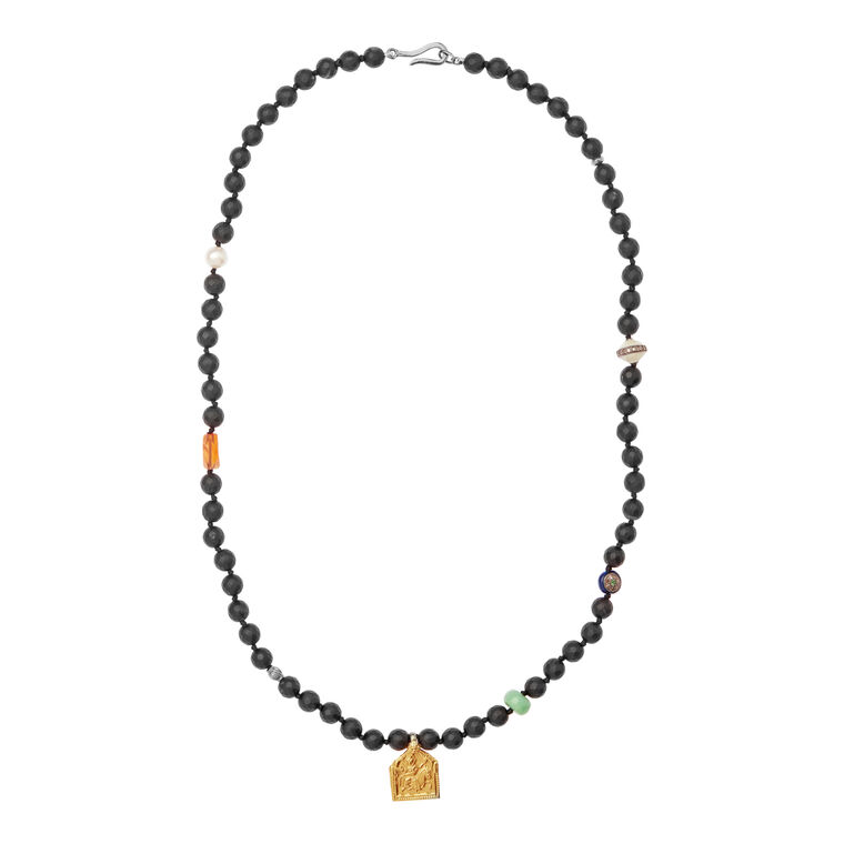 Black Onyx Beaded Necklace image number null