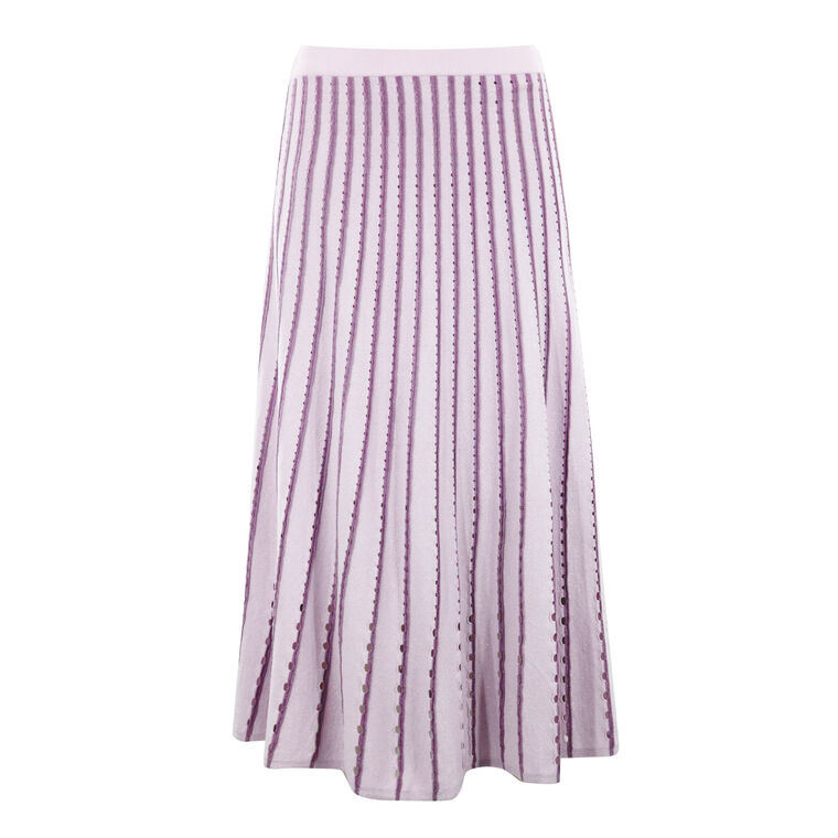 Colton Pinstripe Open-Knit Midi Skirt image number null