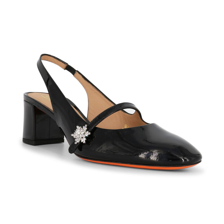 Mary Jane Sling-Back With Crystal Detail image number null