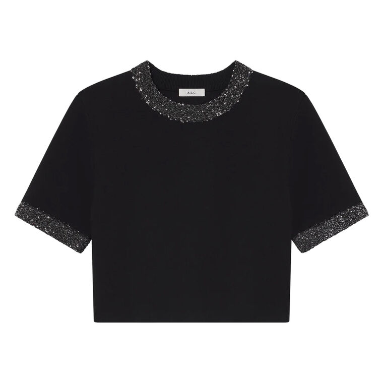 Maeve Sequin Embellished Knit Top image number null