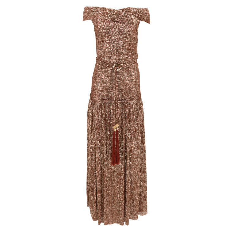 Nolan Off-Shoulder Belted Maxi Dress image number null