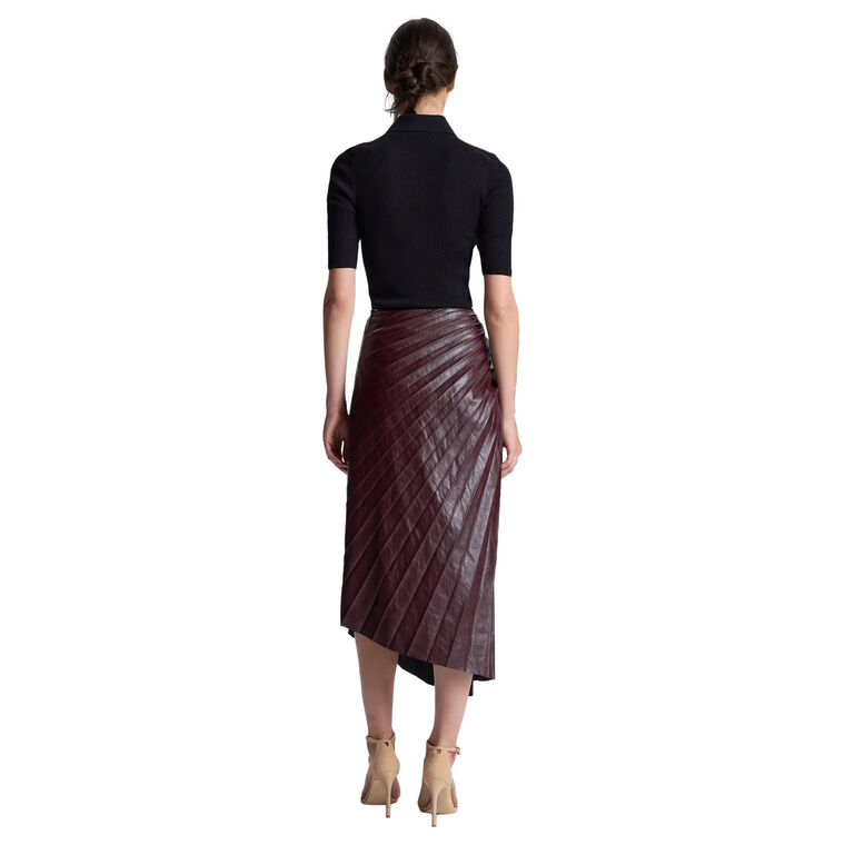 Tracy Textured Vegan Leather Midi Skirt image number null