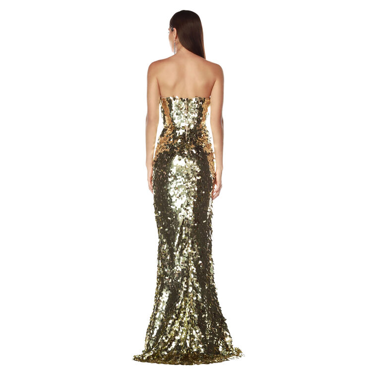 Farah Sequin Strapless Gown image number null