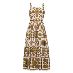 Lee Sleeveless Belted Midi Dress