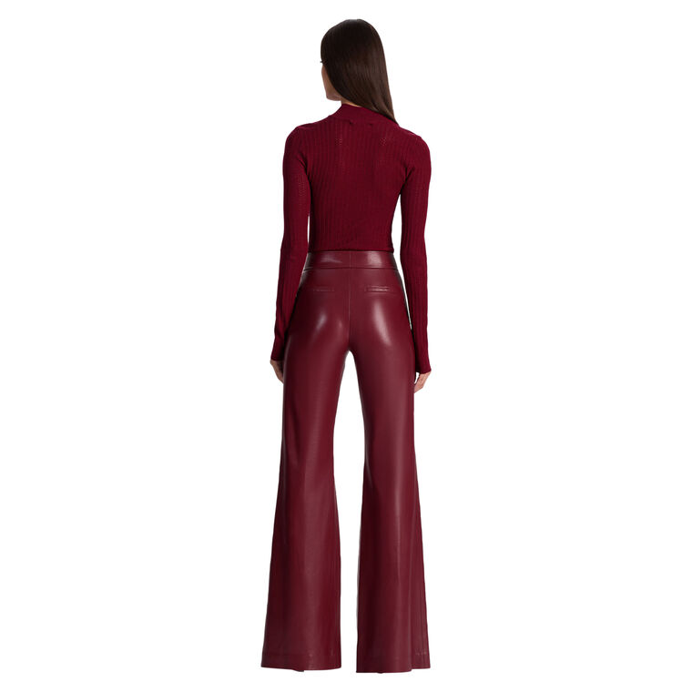 Lanie Pointelle Knit Long Sleeve Mock Neck Pullover image number null