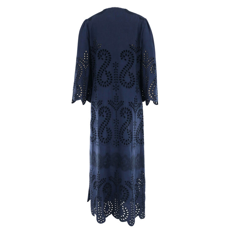 Norah Long Sleeve Embroidery Midi Dress image number null