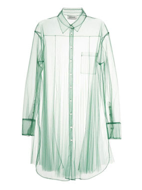 Sheer Tulle Printed Shirt 
