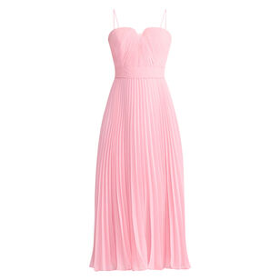 Pleated Chiffon Sleeveless Midi Dress