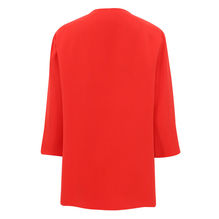 4-Ply Silk Elbow Sleeve Blouse image number null