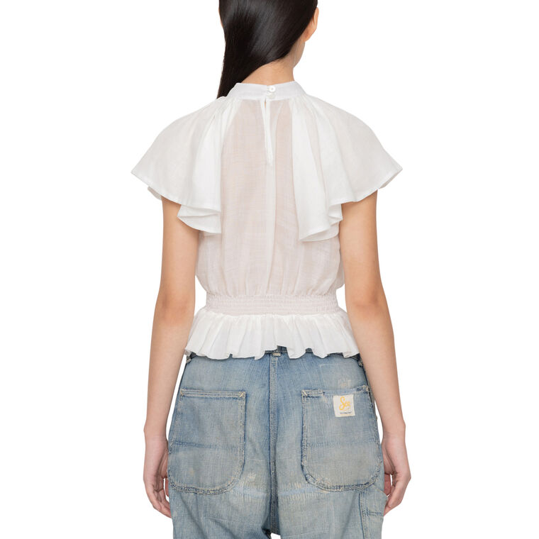 Holden Lace Flower Flutter Sleeve Top image number null