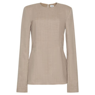 Noa Long Sleeve Tailored Top In Tropical Wool