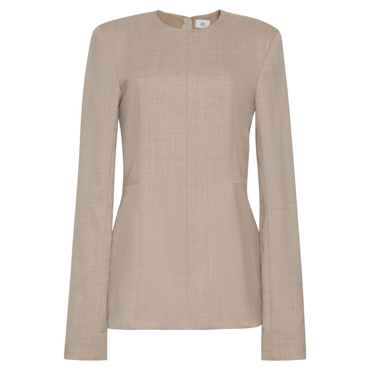 Noa Long Sleeve Tailored Top In Tropical Wool image number null