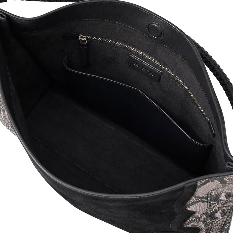 Vida Snake Embossed Shoulder Bag image number null