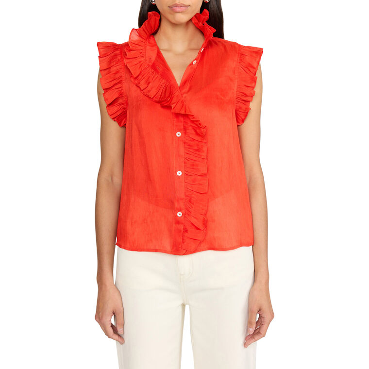 Marfa Short Sleeve Ruffle Detail Top image number null