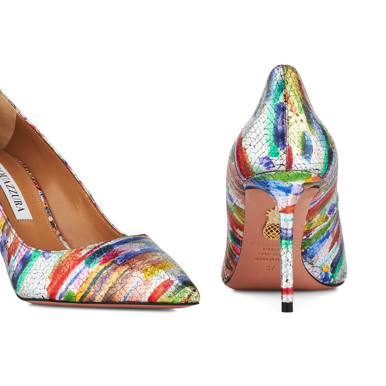 Purist 85mm Metallic Crackle Leather Stiletto Pump image number null