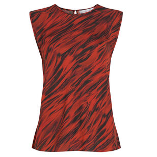 Megan Sleeveless Top In Printed Twill