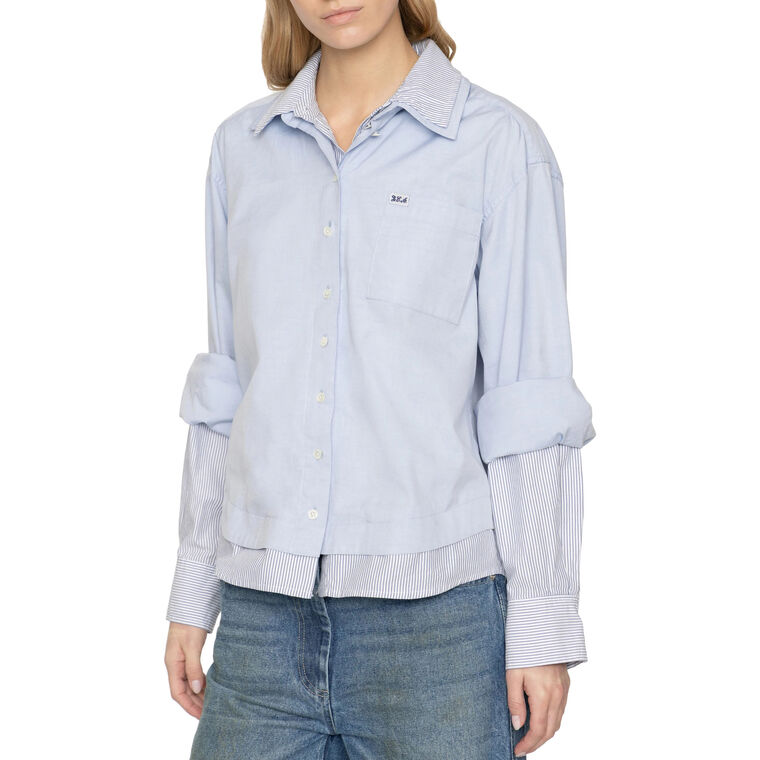 Zayna Double Layer Button Down Shirt image number null