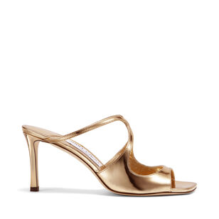 Anise 75mm Liquid Metal Leather Slide Sandal
