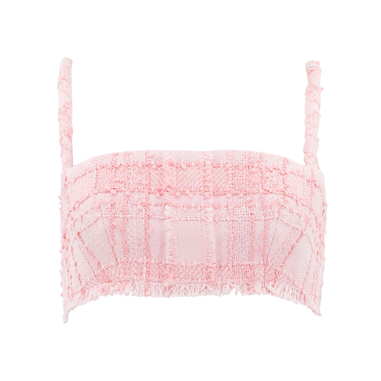 Estrada Sleeveless Tweed Crop Top image number null