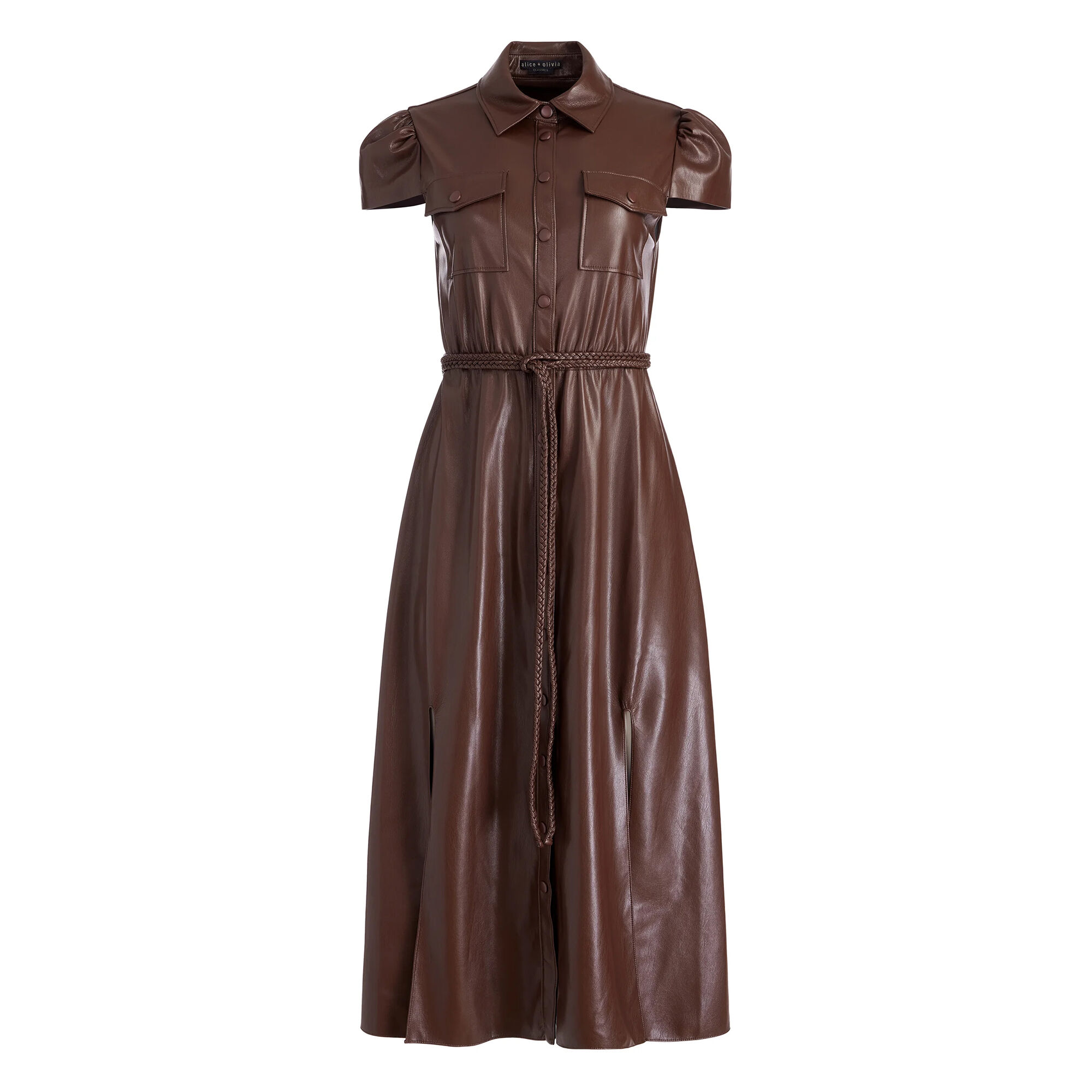 Miranda Vegan Leather Midi Dress