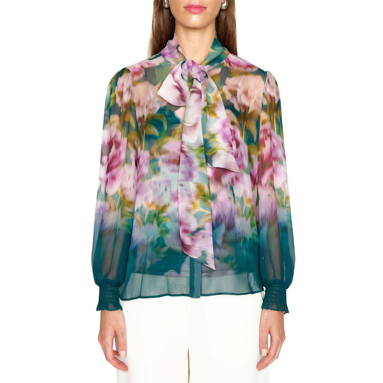Georgie Long Sleeve Silk Blouse image number null