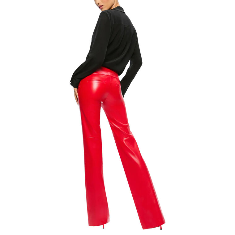 Olivia Low Rise Vegan Leather Bootcut Pant image number null