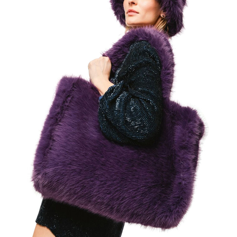 Oversized Faux Fur Tote image number null