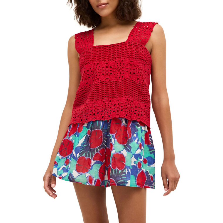 Keely Sleeveless Eyelet Crop Top image number null