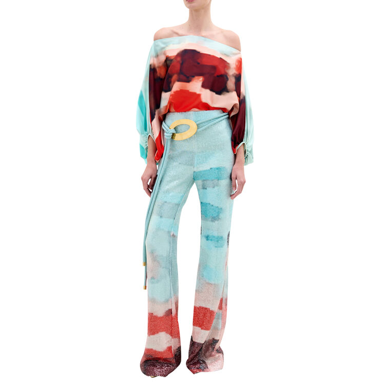 Dalal High-Waisted Sequin Flare Pant image number null