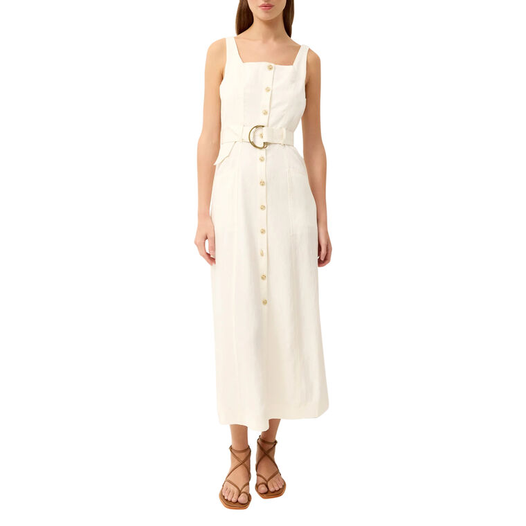 Whitner Sleeveless Belted Button-Front Midi Dress image number null