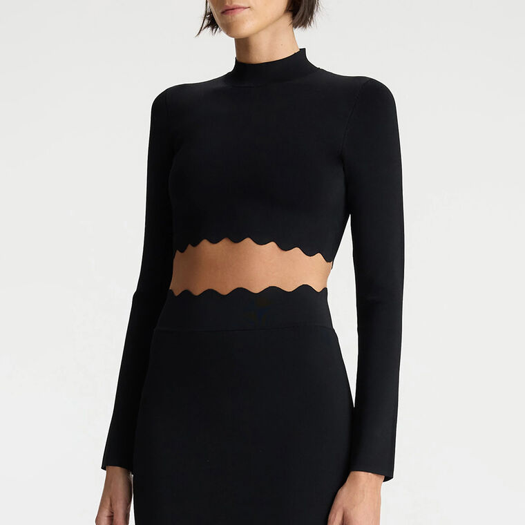 Bea Scalloped Knit Crop Top image number null