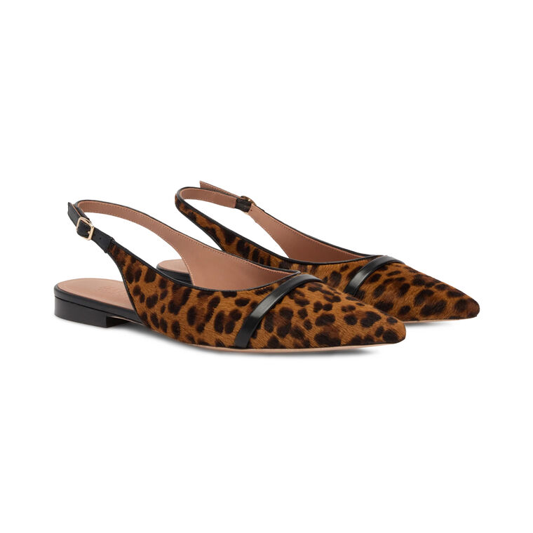 Jama Leopard Calf Hair Sling-Back Flat image number null