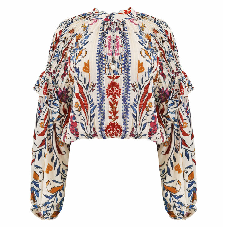 Romantic Lightness Long Sleeve Ruffle Blouse image number null
