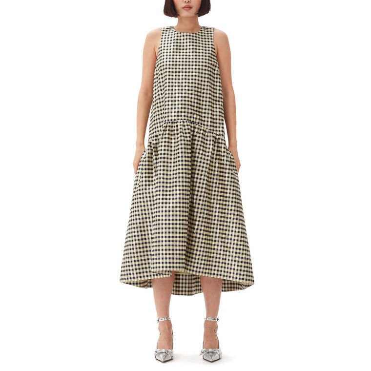 ganni shiny tech strap midi dress Ganni Shiny Tech Strap Midi Dress