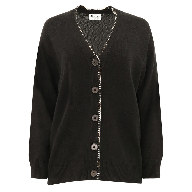 Galatea Contrast Button Front Cardigan image number null
