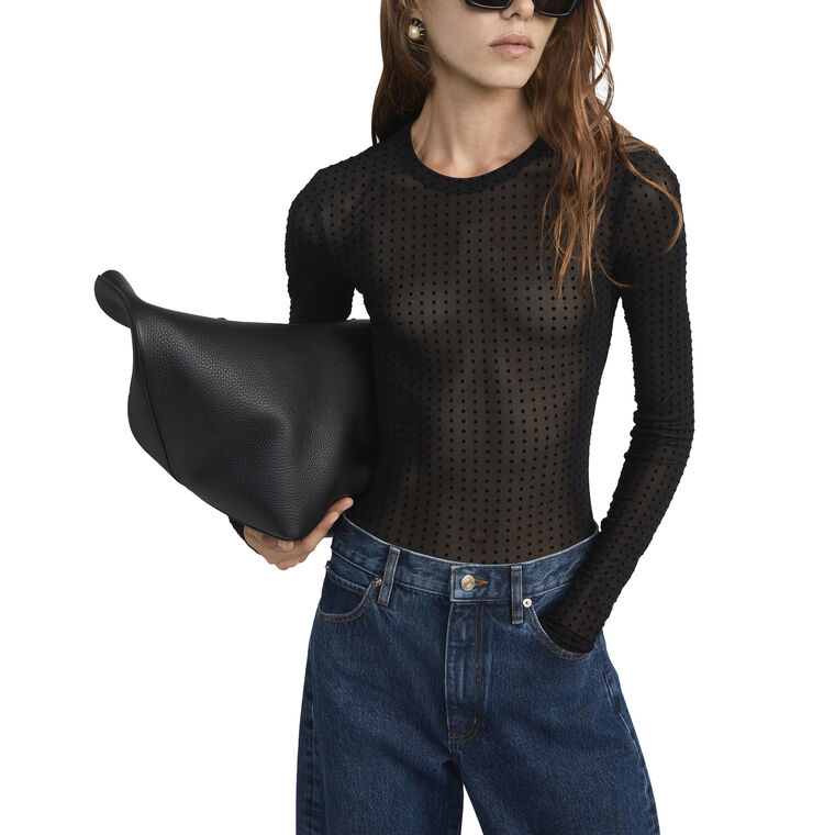 The Mesh Polka Dot Top image number null