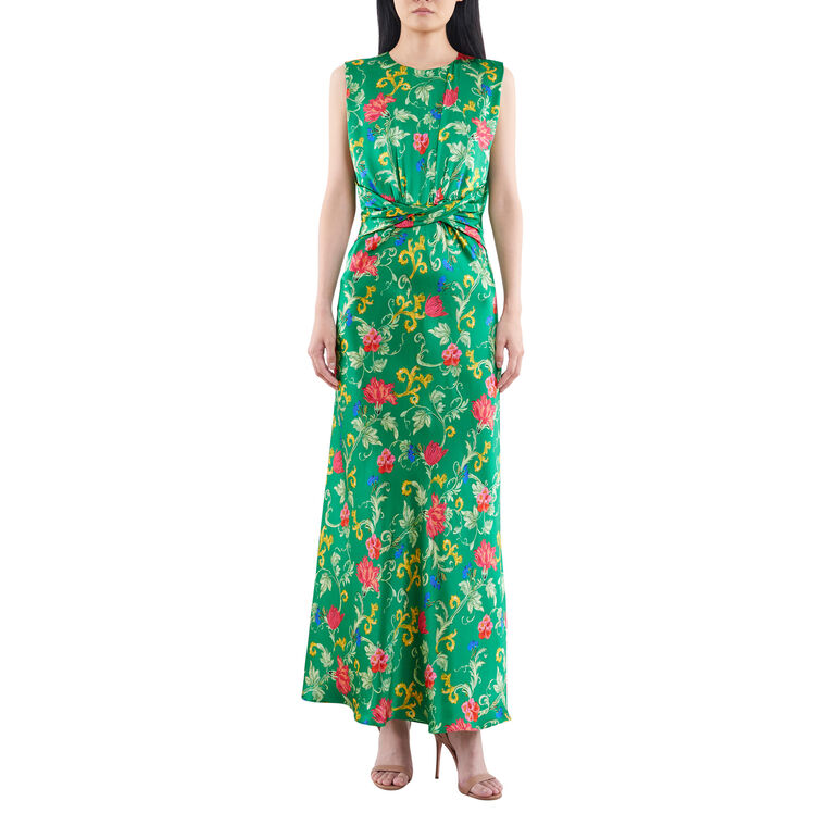 Gwen Sleeveless Silk Midi Dress image number null