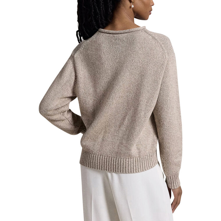 Cotton Bear Roll Neck Long Sleeve Pullover Sweater image number null