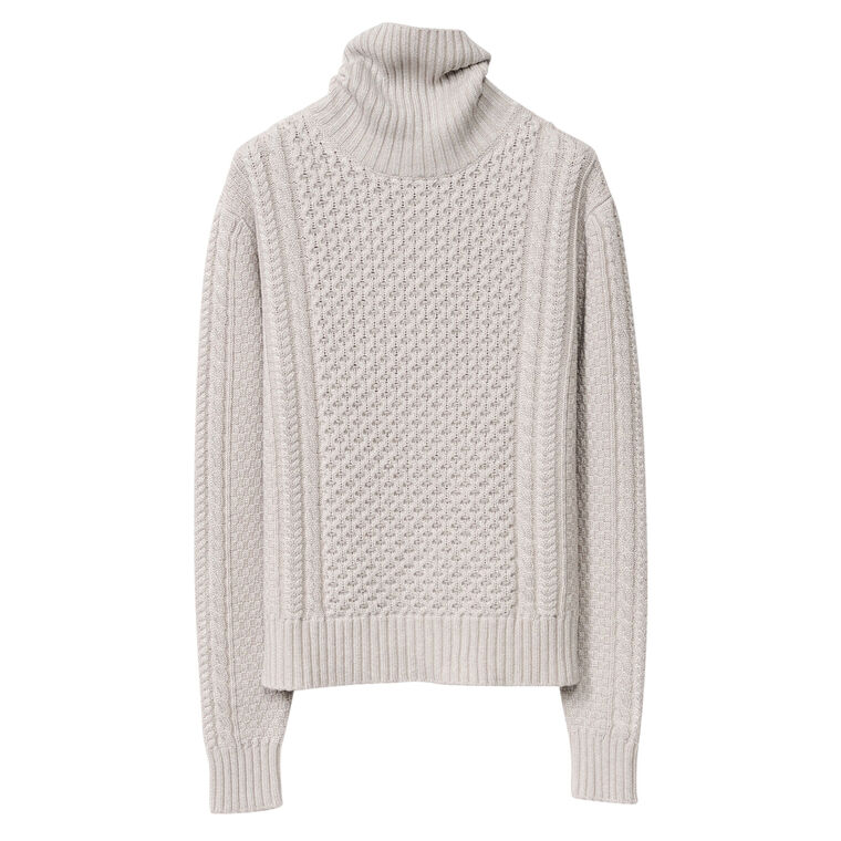 Platinum Fisherman Turtleneck Sweater With Lurex image number null