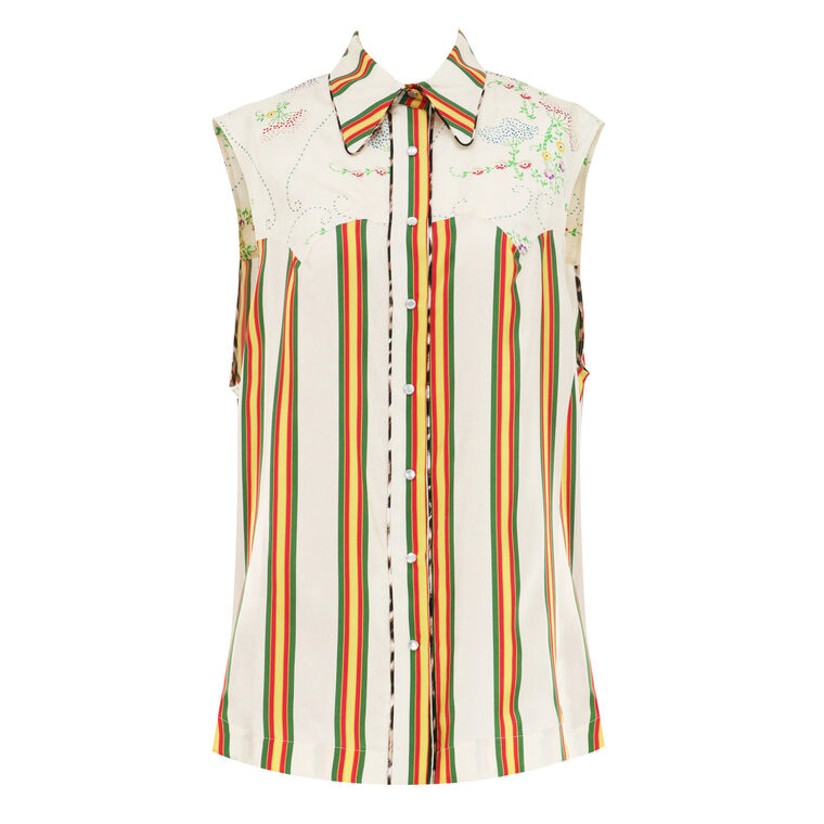 Arizona Sleeveless Button-Up Blouse image number null