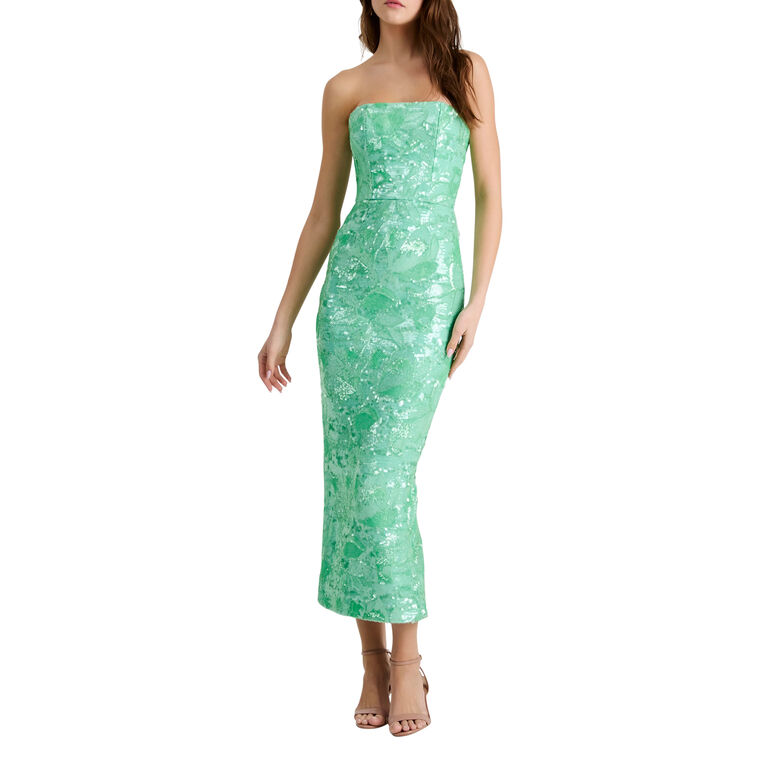 Leslie Strapless Sequin Midi Dress image number null