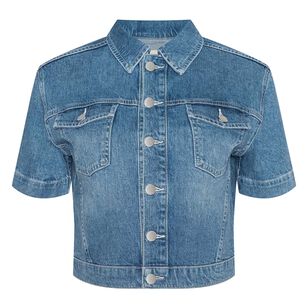 Kirstie Short Sleeve Cropped Denim Shirt Jacket