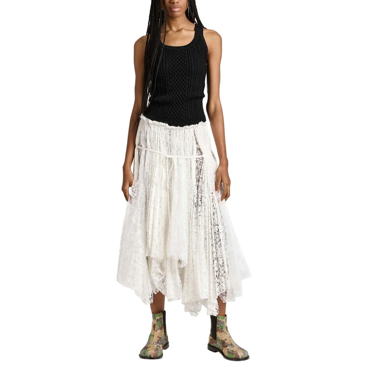 Mixed Lace Midi Skirt image number null