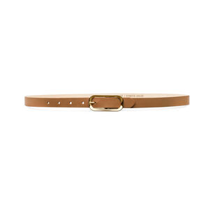 Leya Leather Belt With Gold-Plated Oval Buckle